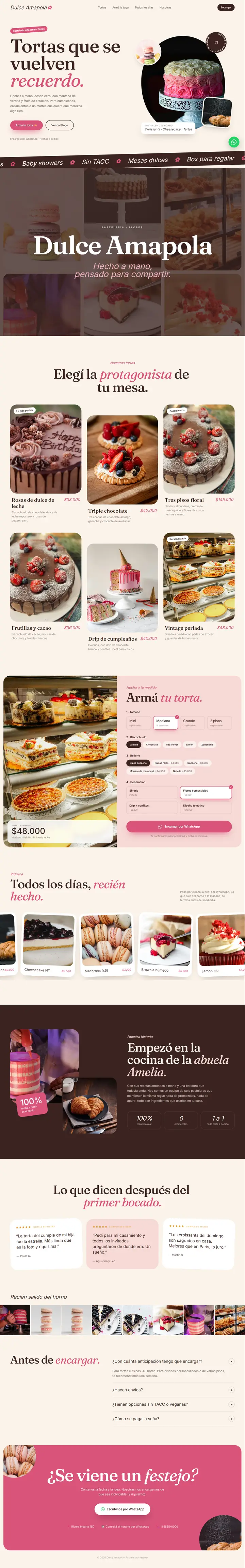 Demo para Dulce Amapola, pastelería de ejemplo