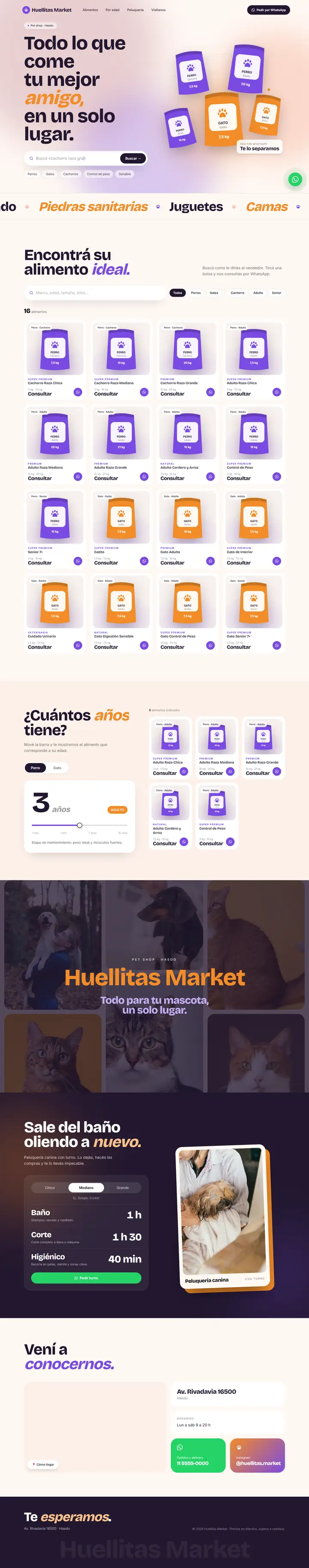 Demo para Huellitas Market, pet shop de ejemplo